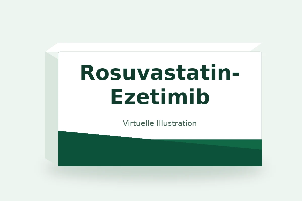 Rosuvastatin-Ezetimib – virtuelle Produktillustration, keine Originalpackung