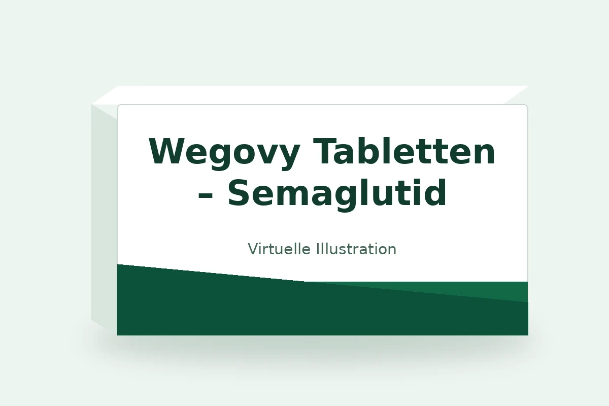 Wegovy Tabletten – Semaglutid – virtuelle Produktillustration, keine Originalpackung
