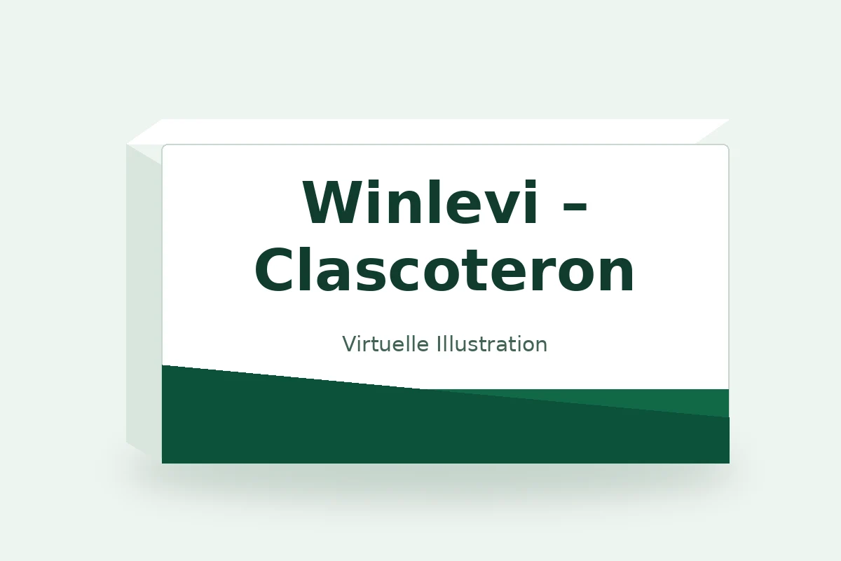 Winlevi – Clascoteron – virtuelle Produktillustration, keine Originalpackung